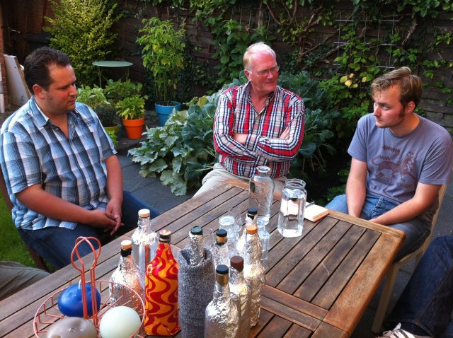 Ronald, Henk and me awaiting drams.