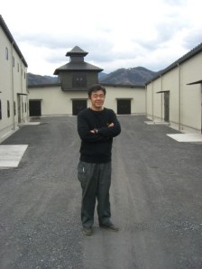 Ichiro Akuto in front of Chichibu Distillery