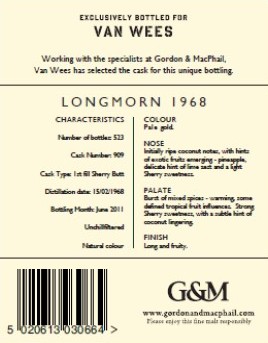 Longmorn 1968 - Gordon & MacPhail Reserve