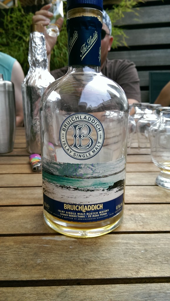 Bruichladdich. Sweet on the nose, slightly bitter on the palate. Inconsistent but very enjoyable. I loved it.