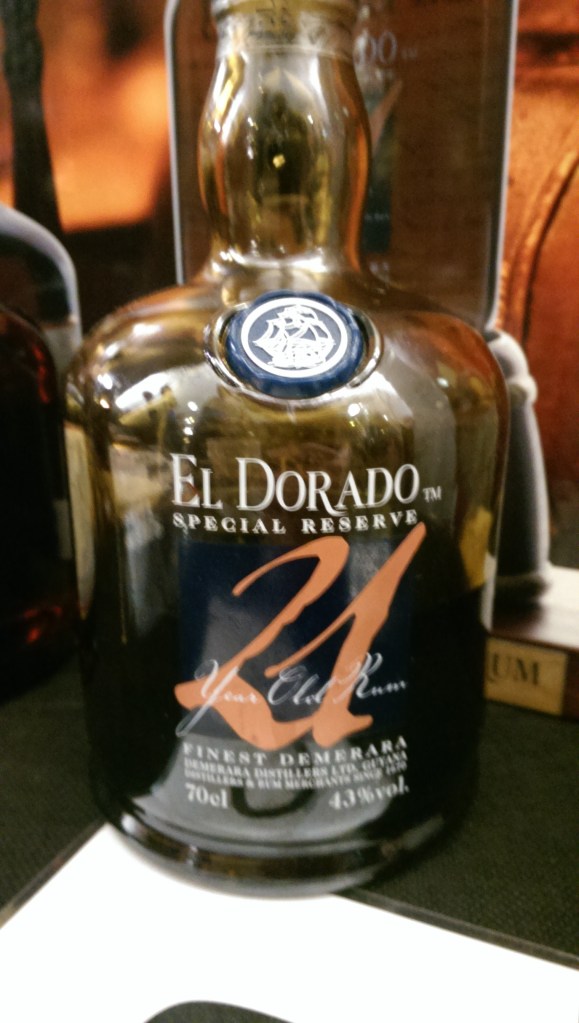 El Dorado 21 year old. Mostly sweet without much depth