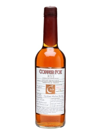 Wasmund's Copper Fox Rye Whiskey