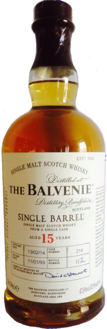 Balvenie 15 Single Barrel. Image from Whiskybase