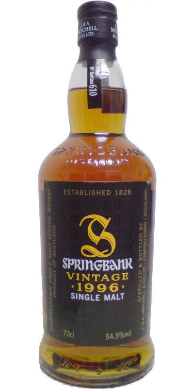 Springbank Rye Springbank Vintage 1996, Single Cask 263, 54.9% | Malt Fascination